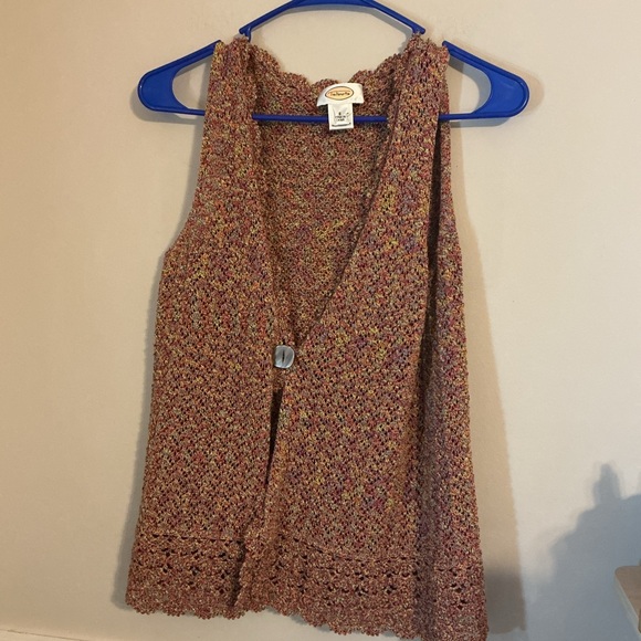 Talbots Multicolor Knit Vest | Women’s Small | Button Front Boho - Picture 2 of 7